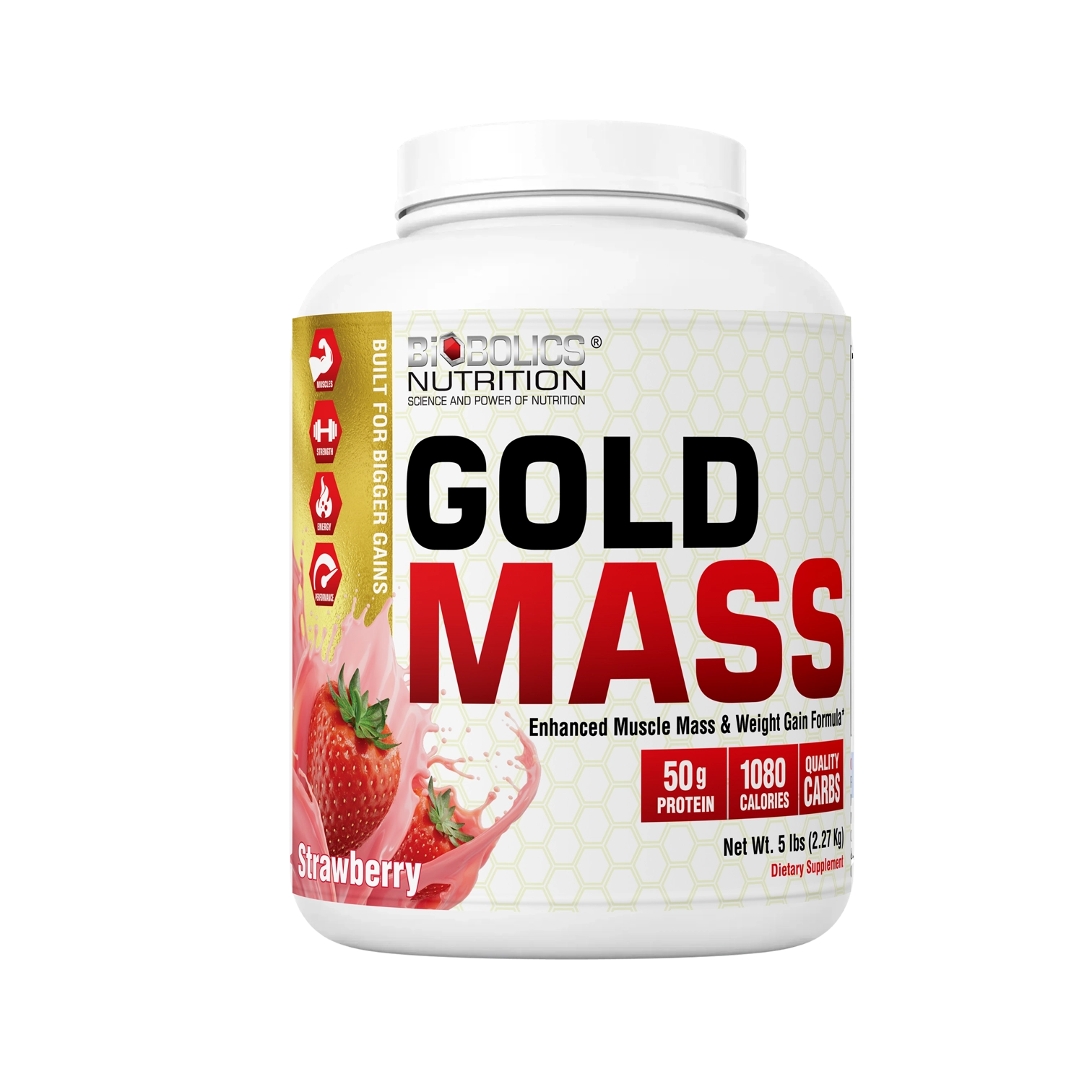 Gold Mass Gainer - Strawberry (5lbs)