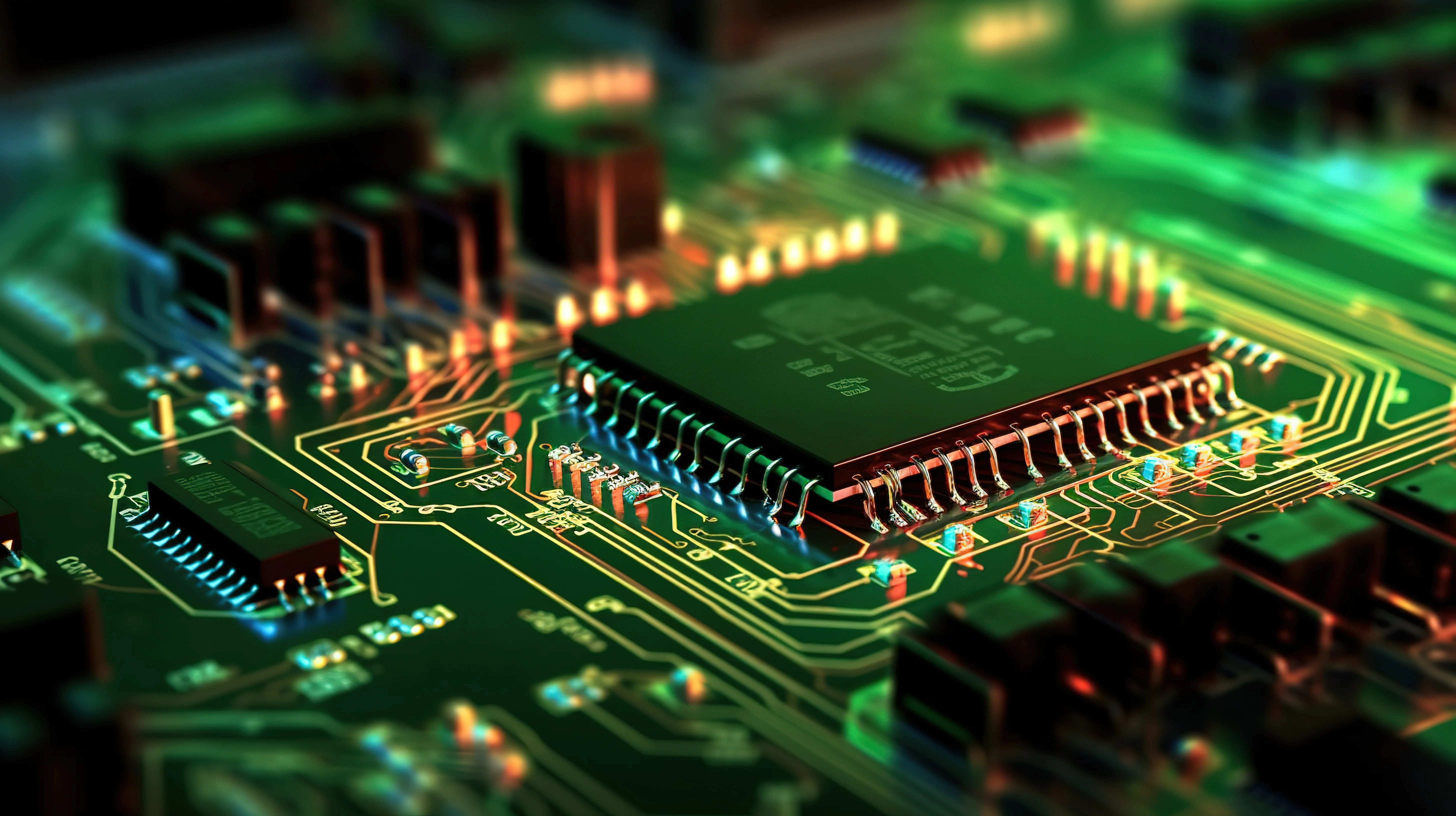 Electronic components and power devices on a workbench